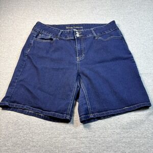 Blue Desire Jean Shorts Women's Size 16W Dark Wash Mid-Rise Classic 5-Pocket